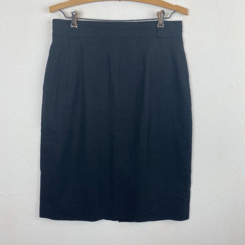 Rafaella Linen/Cotton Straight Black Skirt Sz 12